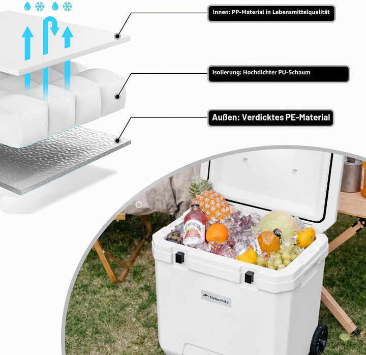 Naturehike Kühlbox 17 Liter/24 Liter/36 Liter Thermobox hochwertige PU Isolierbox 48 Std. Kühlleistu