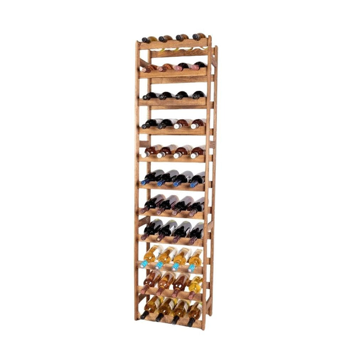 PROREGAL Weinregal PINOTWINE | HxBxT 166x43,4x25cm | 44 Flaschen | Massives Kiefernholz | Braun geöl