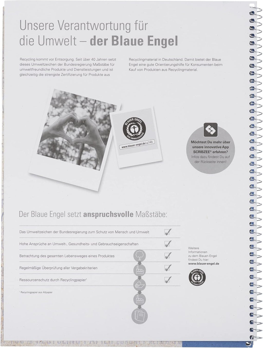 Oxford Recycling Collegeblock A4 liniert mit Rand links, 80 Blatt, 10 Stück, A4 liniert mit Rand lin