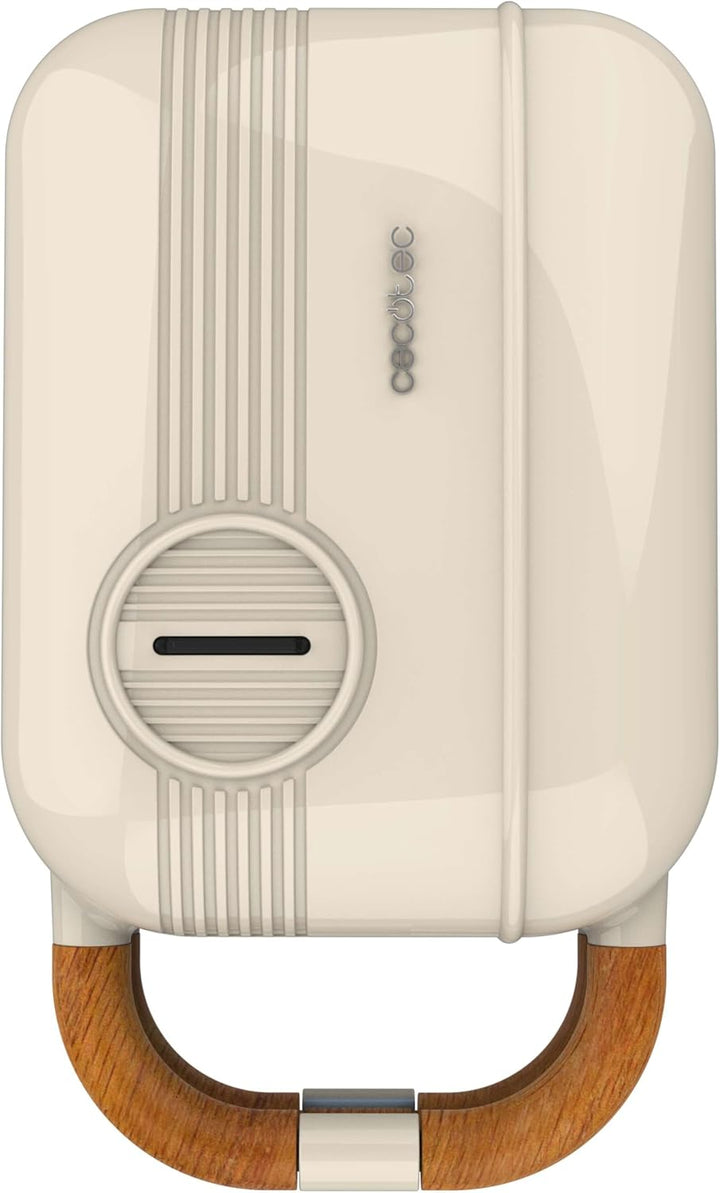 Cecotec Sandwichmaker Rock'Ntoast Retro One Beige. Drei austauschbare Platten, Retro-Design, Rocksto