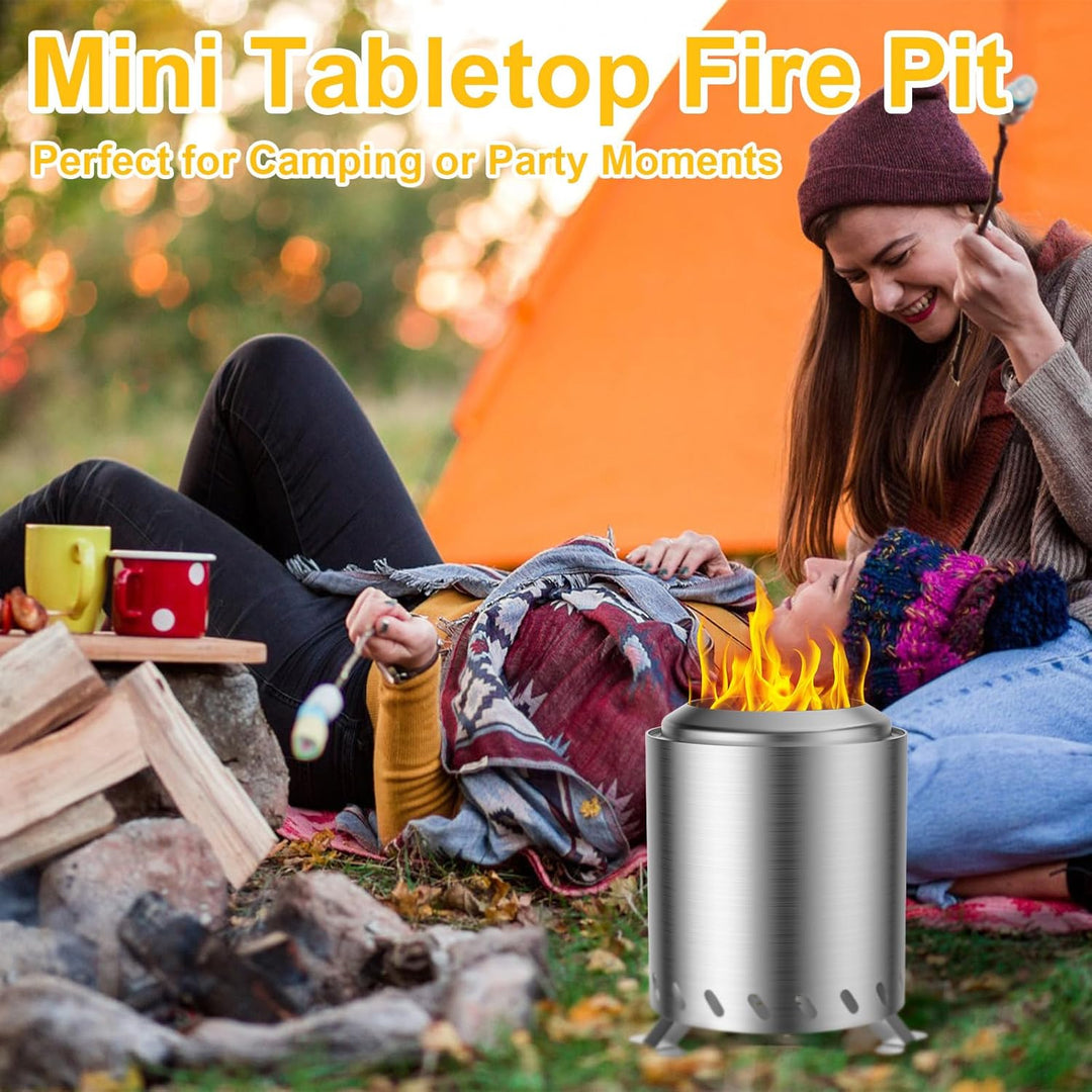 Feuerschale Outdoor, Fillis Rauchfreie Feuerstelle 16x16x20,5cm Edelstahl Feuertonne Feuerkorb Mini