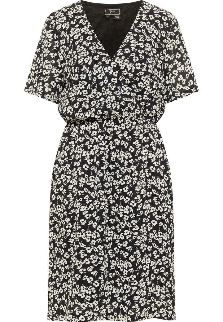 faina Damen Kleid XL Schwarz Weiss