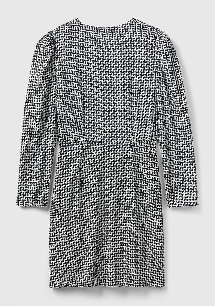 United Colors of Benetton Damen Kleid S Pied De Poule Weiss und Schwarz 63u, S Pied De Poule Weiss u
