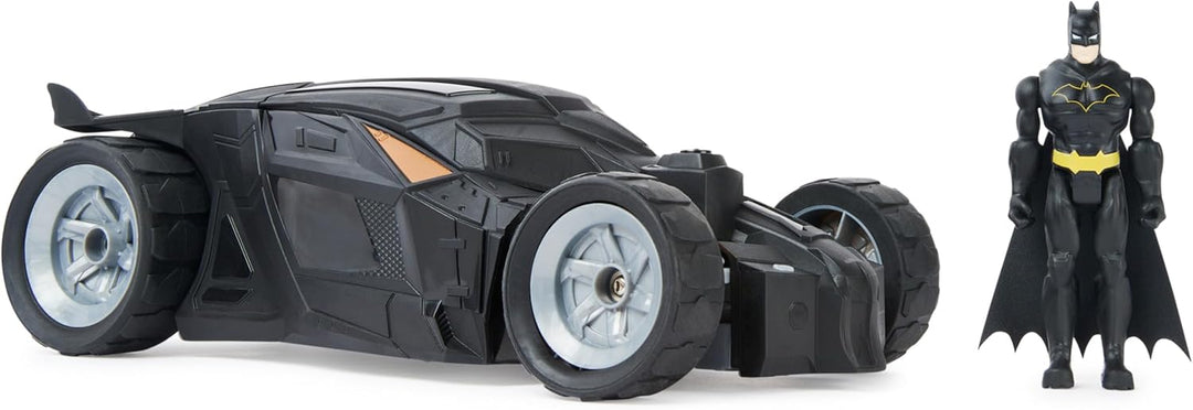 DC Comics - Batman Batmobile mit Fernsteuerung und Batman Figur (10cm) (2,4 GHz), einfach zu Fahren,