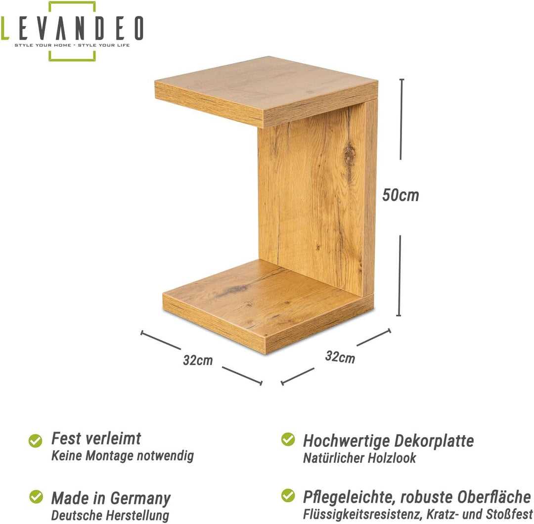 levandeo Couchtisch Coco Holz 32x32x50cm Wildeiche Eiche Tisch Beistelltisch Deko Sofatisch Ablage K