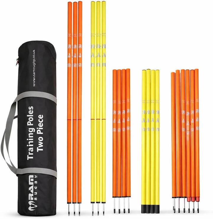 Trainingsstangen, 2-teilig, in ordentlichen Beutel, 12 Stück, Rugby, Hockey, Indoor, training-poles