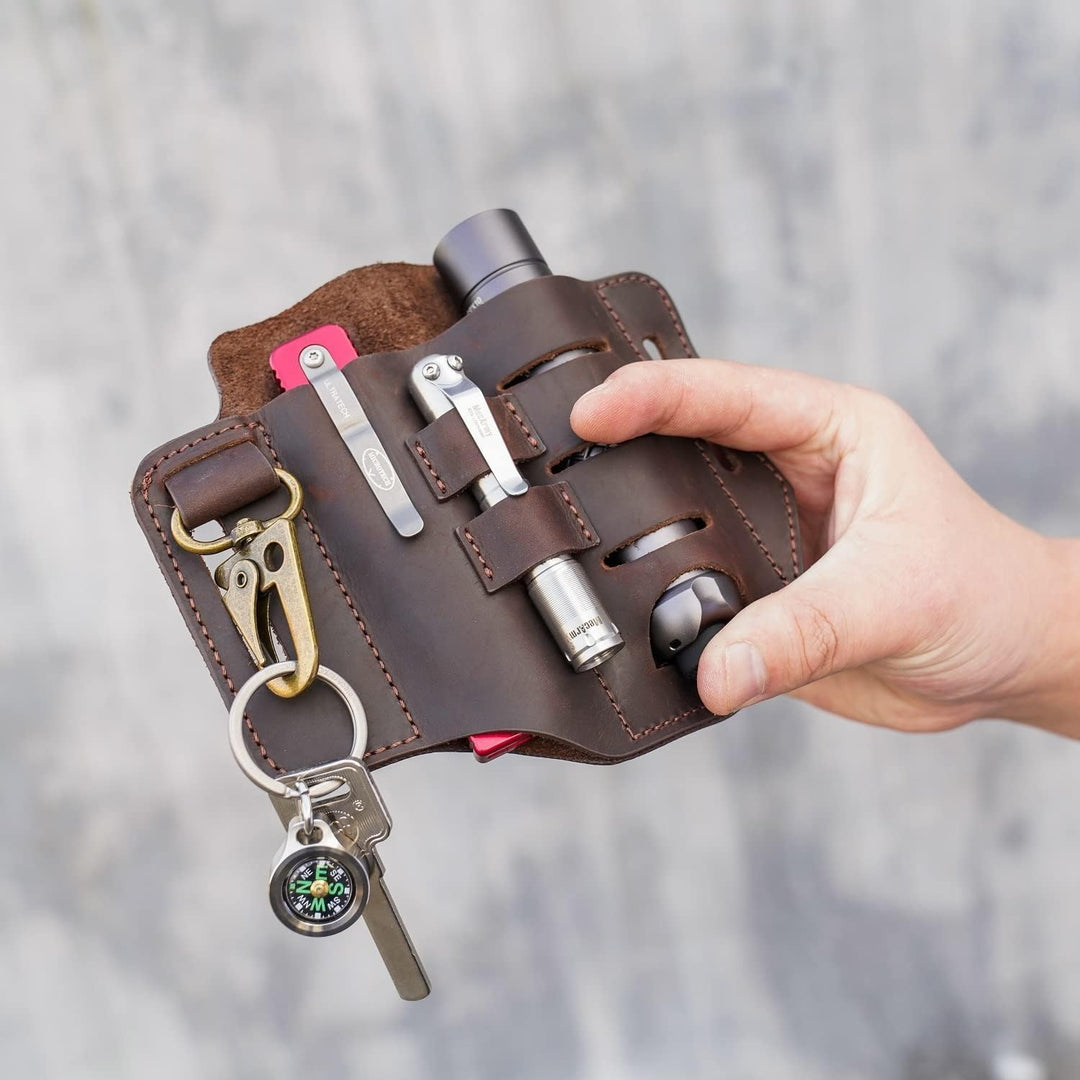 VIPERADE PJ13 Plus Leder EDC Leder Tasche Organizer und Halter für Werkzeuge und Outdoor-Ausrüstung