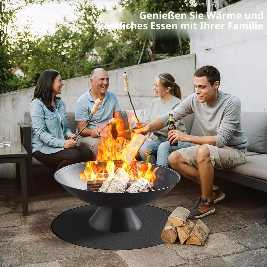 Feuerfeste Unterlage Rund, Wasserdicht Feuerschutzmatte Rund Feuerfeste Matte für Feuerschale Feuerf