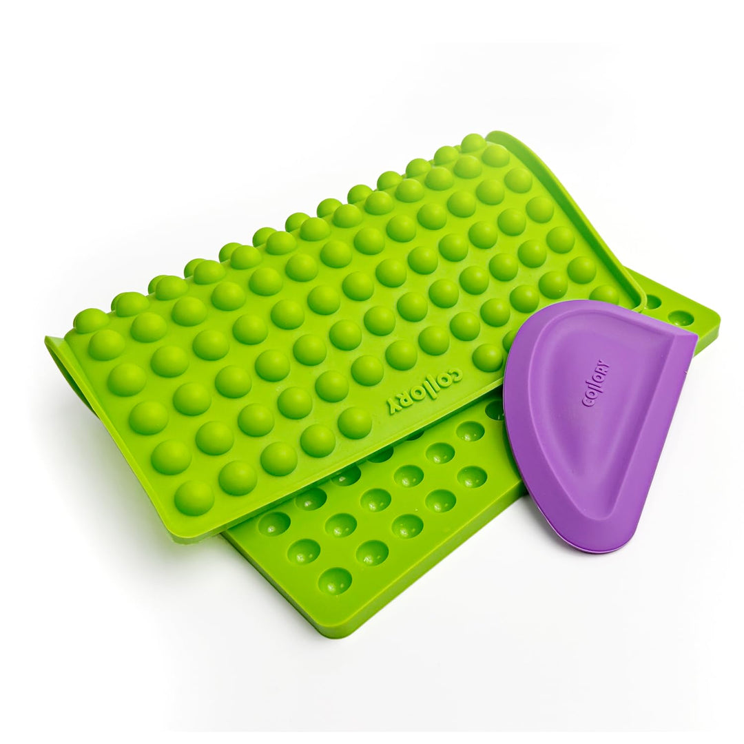 Collory Medium Halbkugel (1,5cm) Silikon Backmatte und Teigschaber Set, DIY Hundekekse, Pralinen und