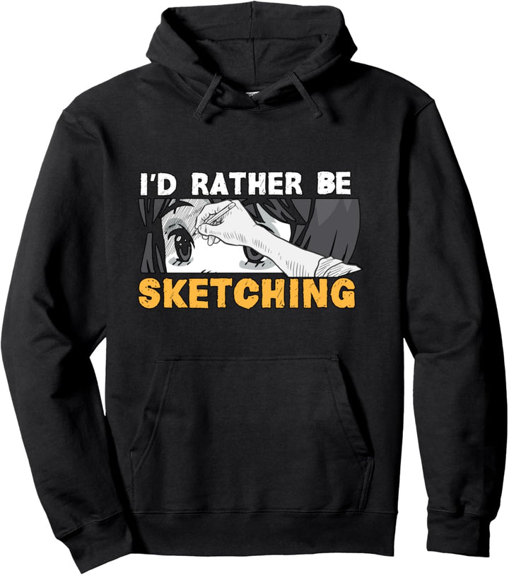 Ich Würde Lieber Zeichnen Otaku Manga Anime Skizzieren Pullover Hoodie
