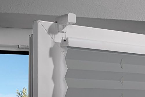 mydeco® 100x130 cm [BxH] in hellgrau - Plissee Jalousie ohne bohren, Rollo für innen incl. Klemmträg