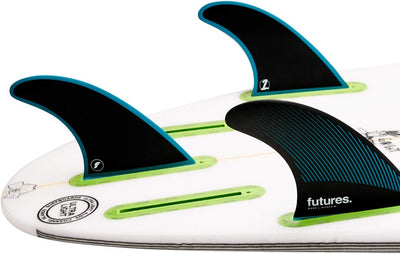 Futures R6 Honeycomb Thruster Fin Teal Black M, Teal Black M