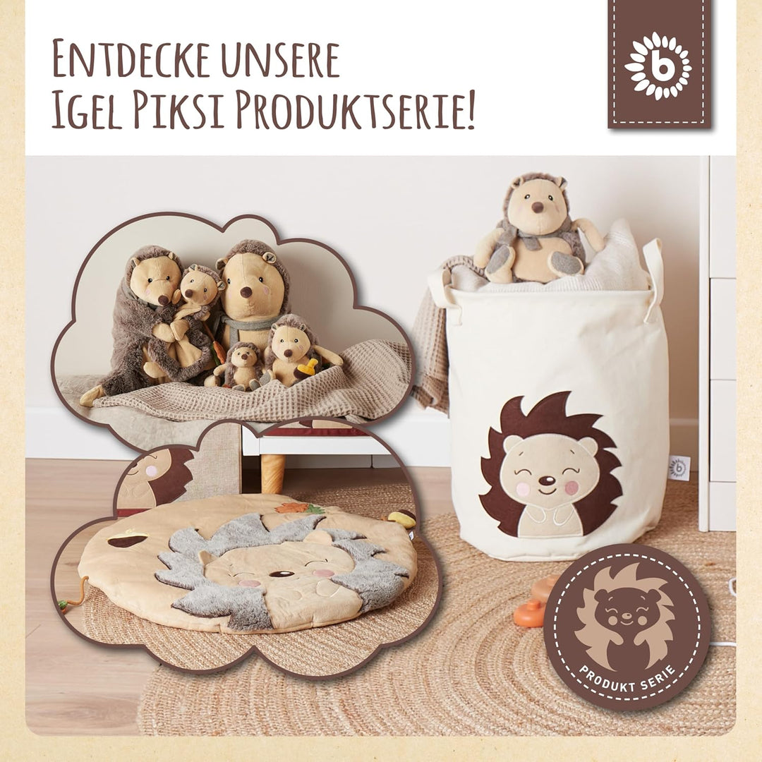 Bieco Aufbewahrungsbox mit Deckel gross für Kinderzimmer - Igel Piksi - Spielzeugkiste mit Deckel Au