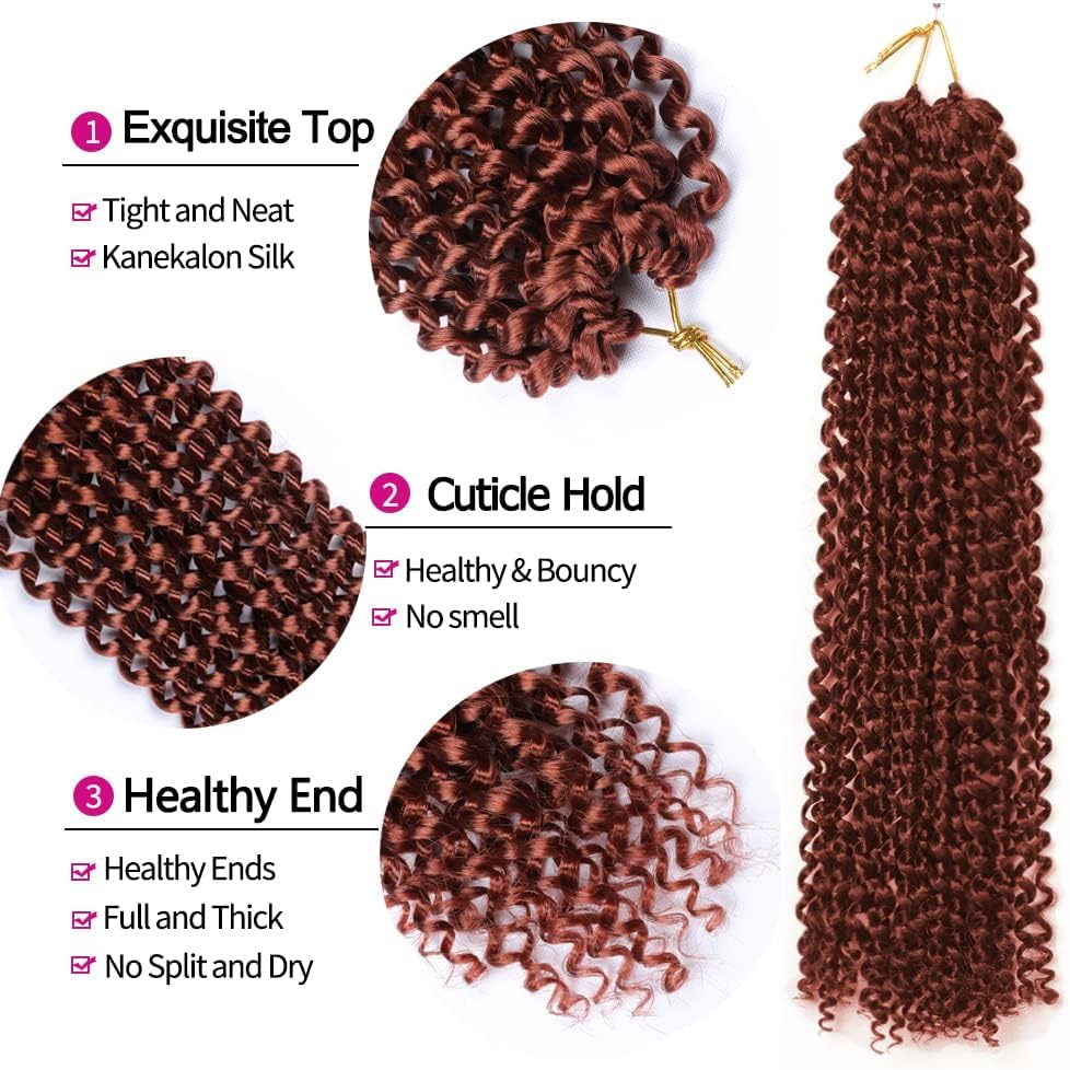 Passion Twist Hair, 7 Packs 24 Inch Water Wave Crochet Hair for Long Bohemian Hair Braiding Hair YDD