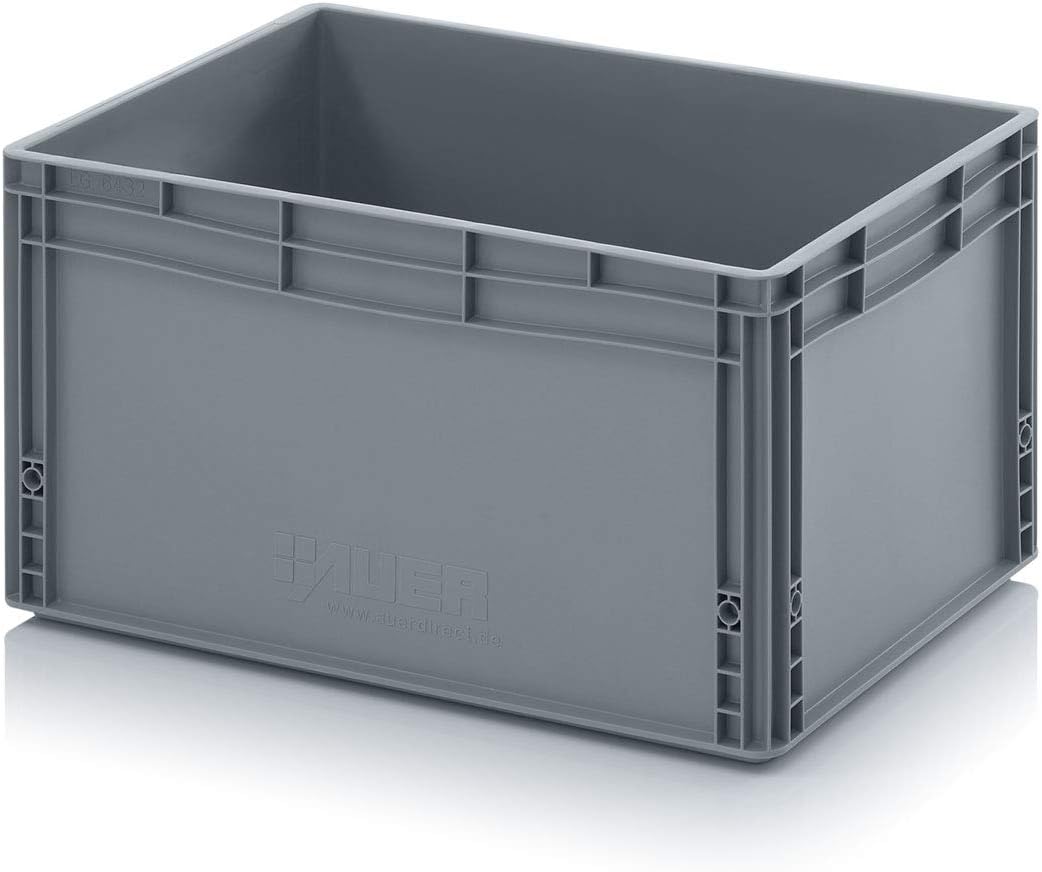 Auer Packaging Eurobehälter-Eurobox 60 x 40 x 33,5 cm mit Scharnierdeckel - Lagerbox Stapelbox Lager