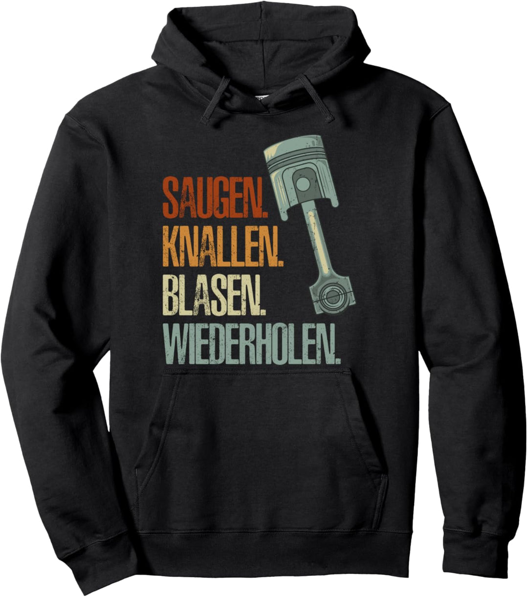 Motor Zylinder Kolben Saugen Knallen Blasen Wiederholen Auto Pullover Hoodie