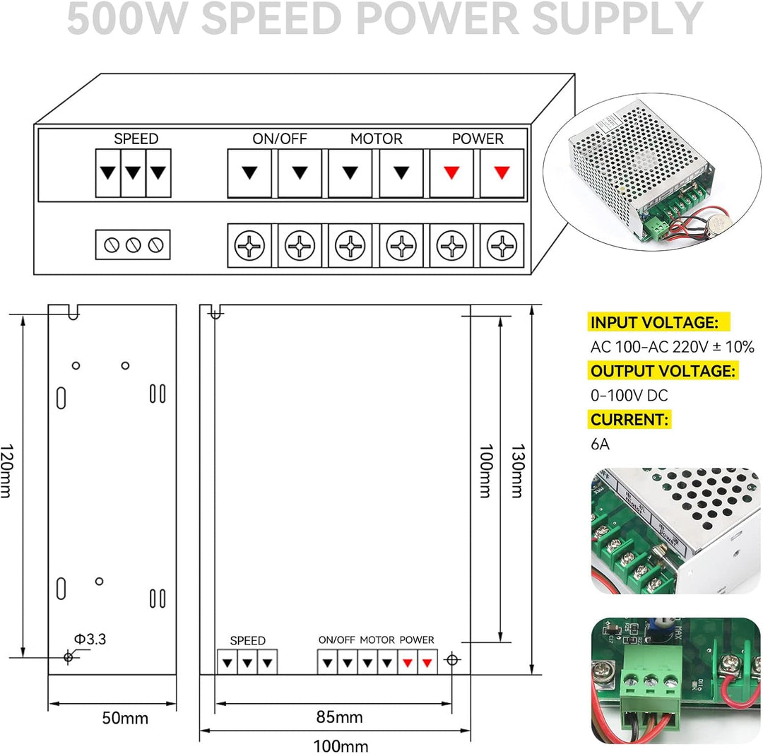 RATTMMOTOR 500W Luftkühlumg Spindelmotor Kit 0.5kW ER11 12000U/min Mini Spindelmotor und 220V PWM Dr