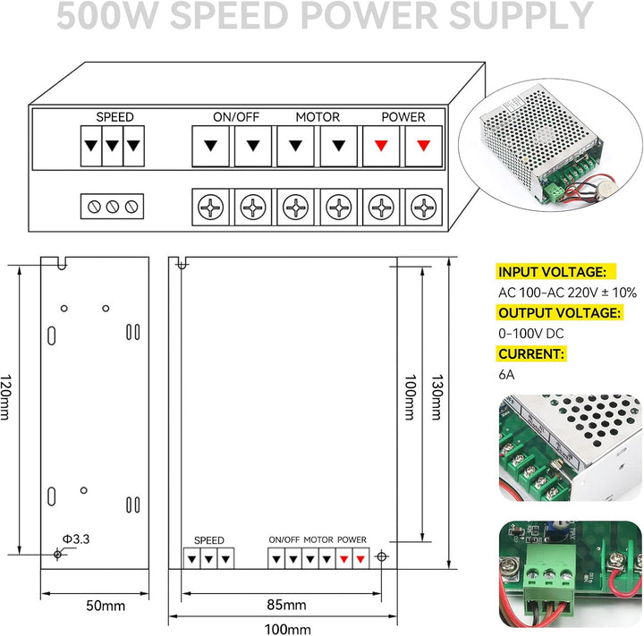 RATTMMOTOR 500W Luftkühlumg Spindelmotor Kit 0.5kW ER11 12000U/min Mini Spindelmotor und 220V PWM Dr