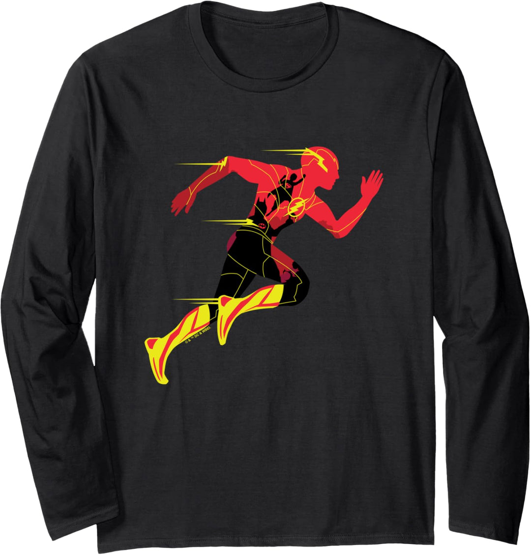 The Flash Movie Batman Supergirl Silhouette Langarmshirt