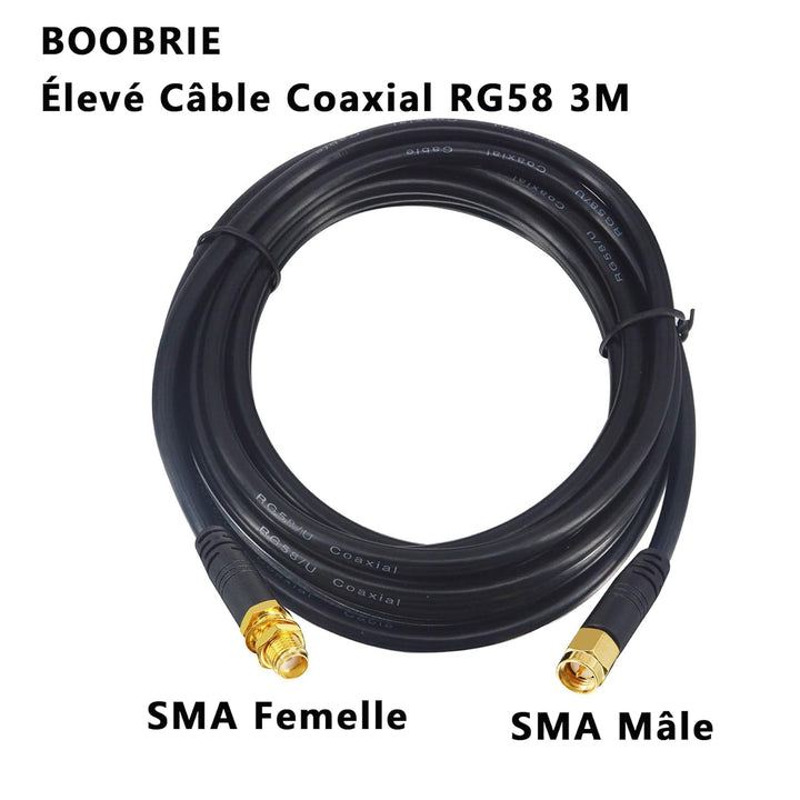 Boobrie 3 m SMA Kabel RG58/U SMA Stecker auf SMA Buchse Verlängerungskabel Antenne SMA 50 Ohm Koaxia
