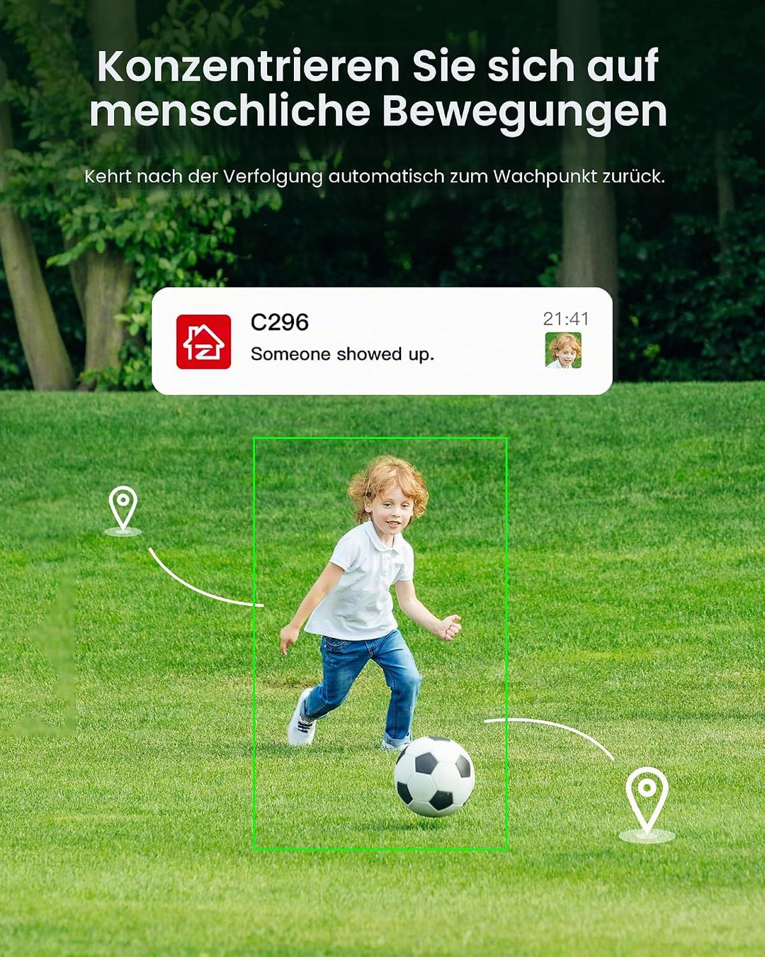 ZOSI 3K Wi-Fi 6 Outdoor Überwachungskamera mit 360° Pan &amp; Neigung, 2,4 GHz WLAN Kamera für Aussen mi