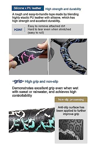 GORIX Lenkerband Lenker Grip Wrap + 2 Lenkerstopfen Rennrad Mountainbike Radfahren (GX-Marble) (Cele