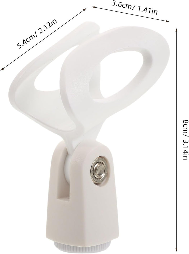 4er-Pack Mikrofonklemmen – Weisse Tischmikrofonklemmen für Live-Übertragungen, Sänger, Studioaufnahm