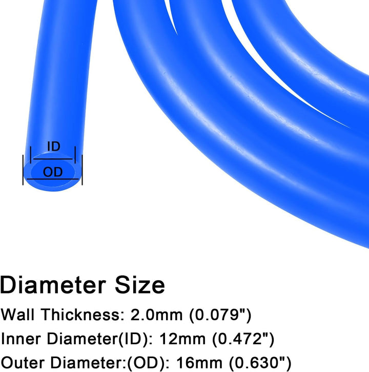 Silikonschlauch 12mm ID X 16mm OD 3.0 Meter Länge, HQMYKOR Silikonschlauch, Blau Schläuche, für Wass