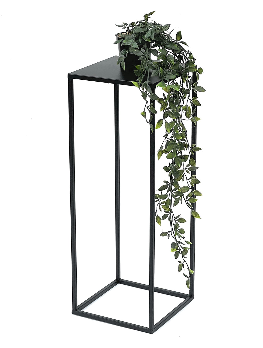 DanDiBo Blumenhocker Metall Schwarz Eckig 70-50 cm Blumenständer Beistelltisch 96315 Blumensäule Mod