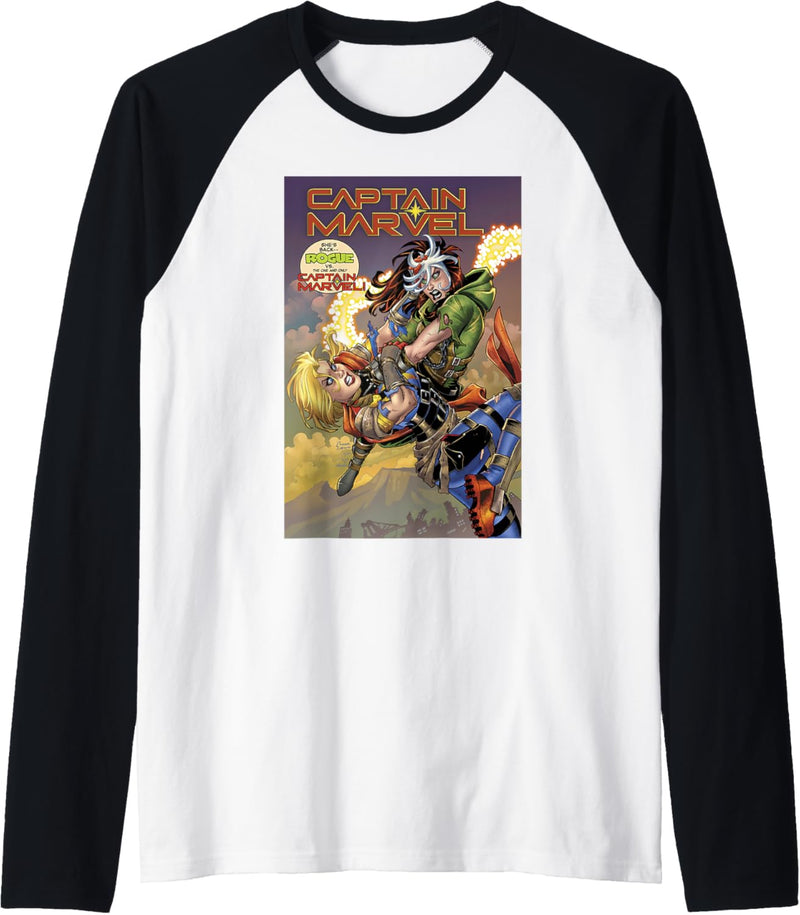 Marvel Rogue Vs. Captain Marvel Comic Cover Raglan