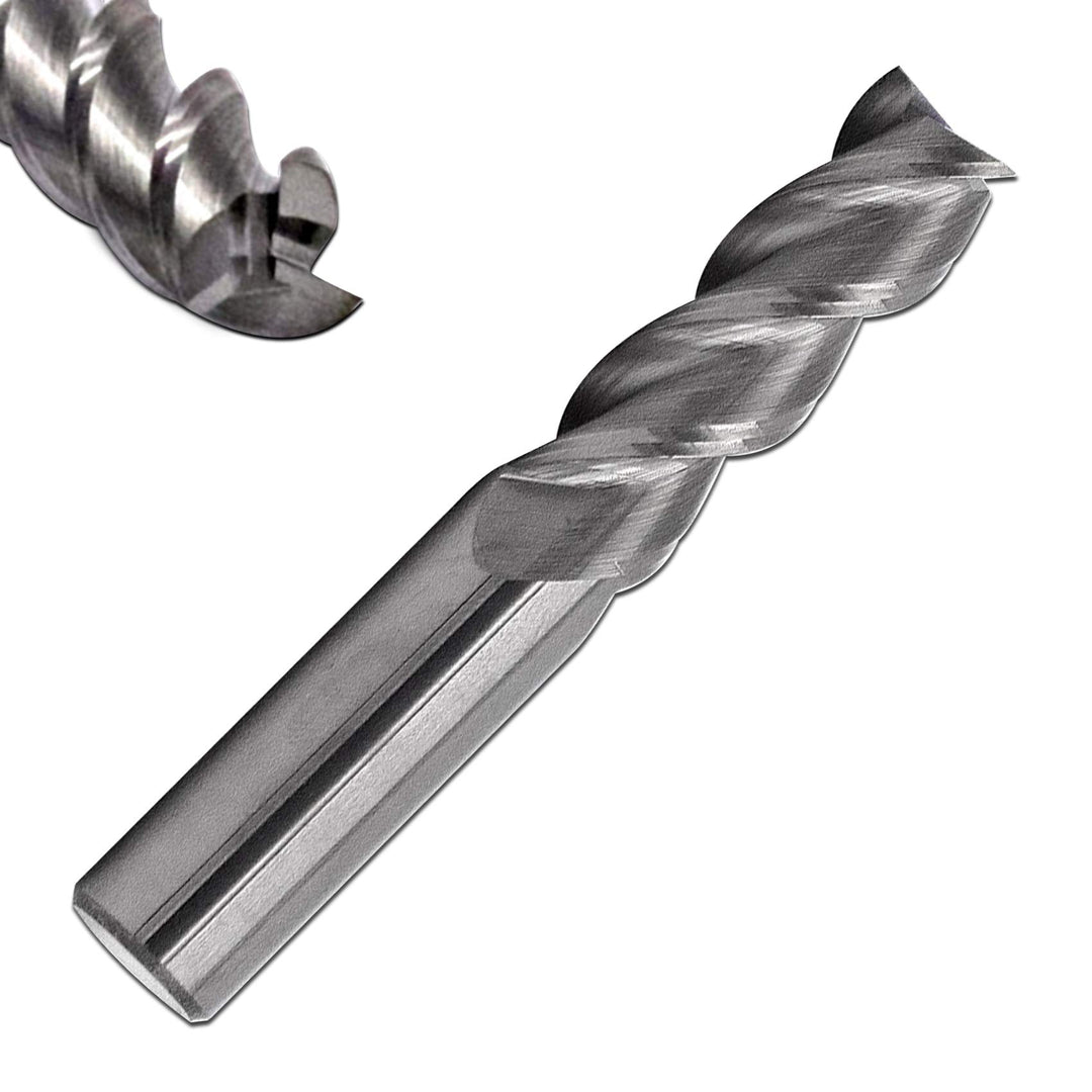 VHM Alufräser, Ø 1-12mm, Dreischneidrig, Vollhartmetall, für Aluminium, Kunststoff, etc. (7mm), 7mm