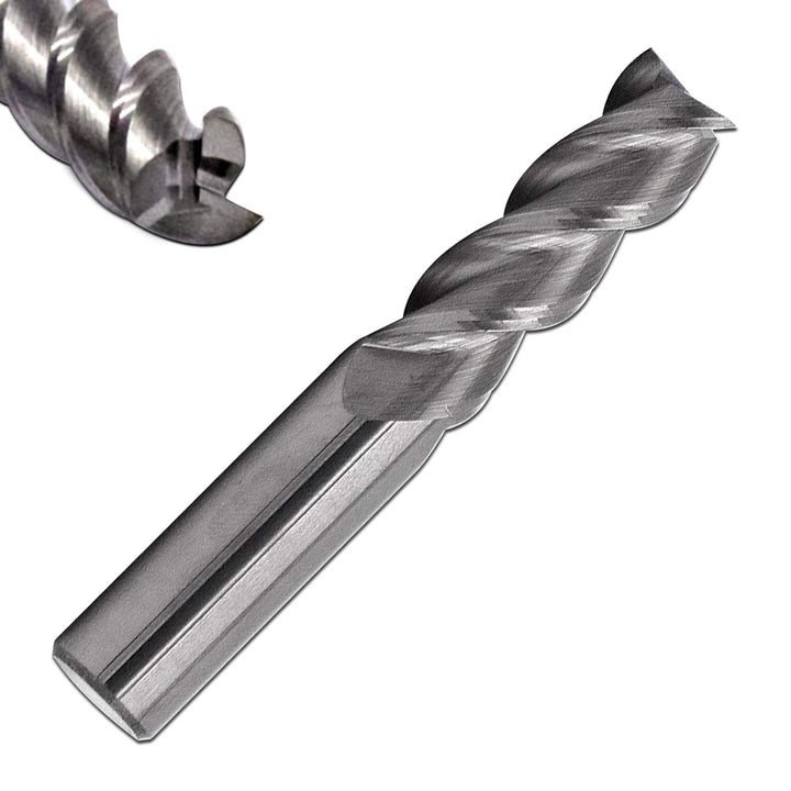 VHM Alufräser, Ø 1-12mm, Dreischneidrig, Vollhartmetall, für Aluminium, Kunststoff, etc. (7mm), 7mm