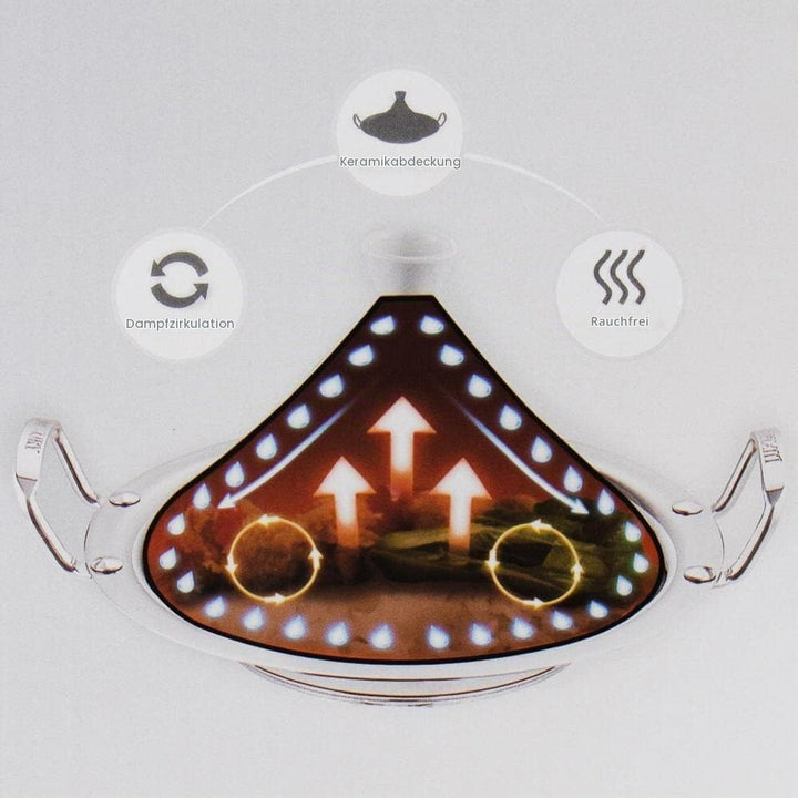 Tajine Set Kochbuch + Marokkanische Tajine Tagine Tagin Kochtopf Gartopf Royal Ø 26 cm Keramik Induk