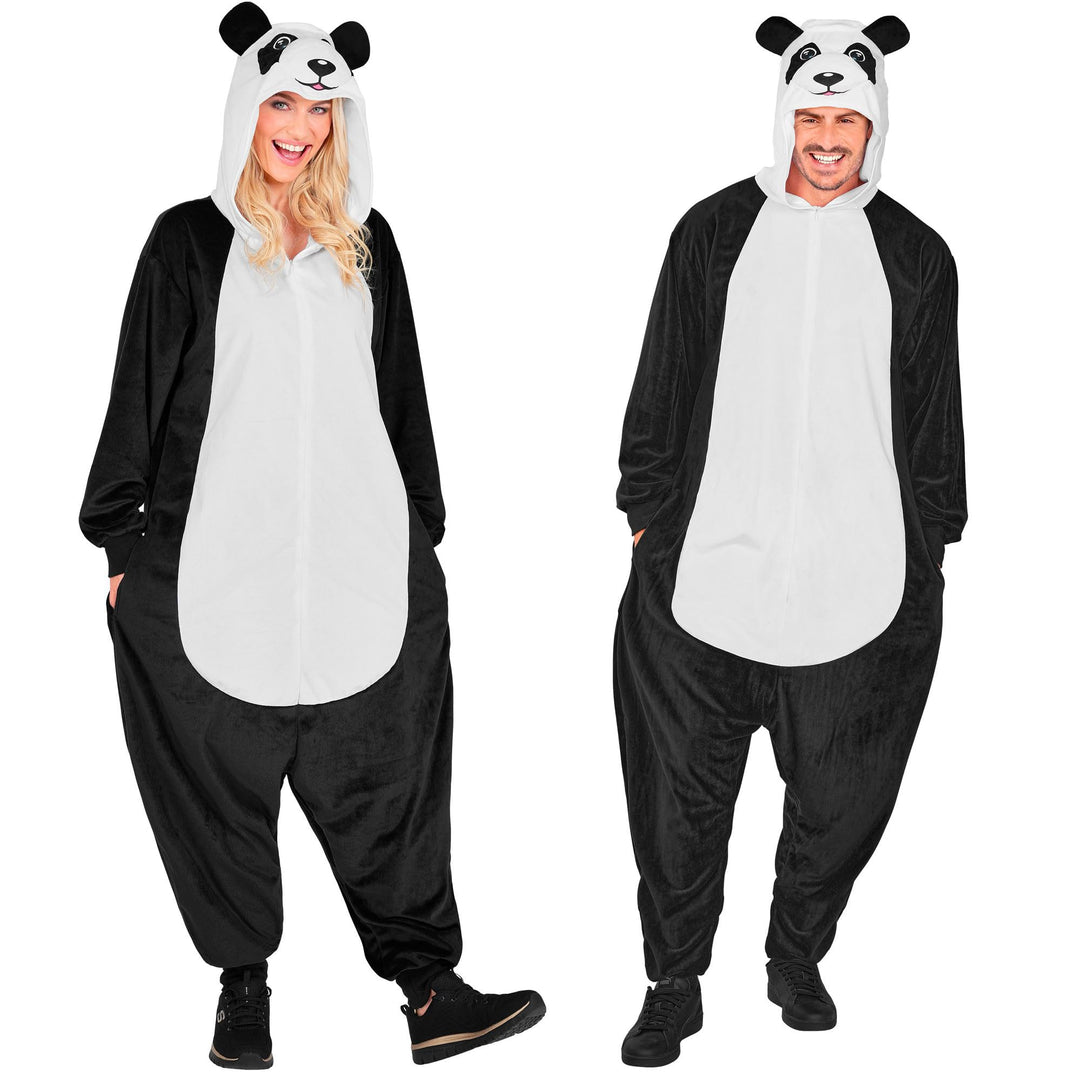 W WIDMANN MILANO Party Fashion - Tier Overall für Erwachsene, weicher Plüsch Jumpsuit mit Kapuze, Ti