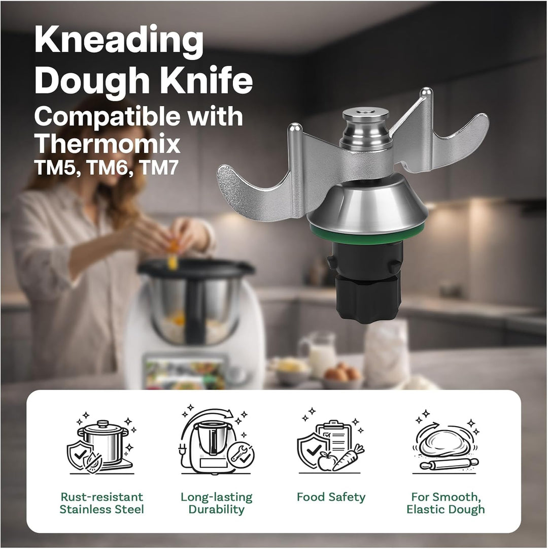 Teigmesser für Thermomix TM7, TM6 & TM5 aus Edelstahl von MMOBIEL – Teigmischmesser Ersatzteil Ideal