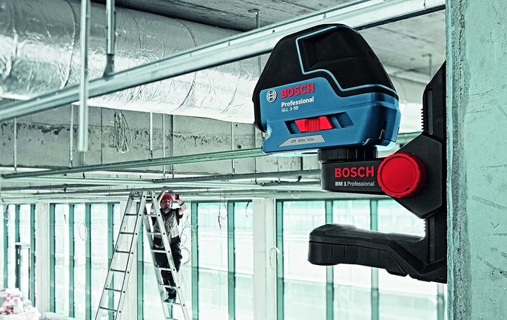 Bosch Professional Linienlaser GLL 3-50 (roter Laser, für innen, Arbeitsbereich: 10 m, 4 x AA-Batter