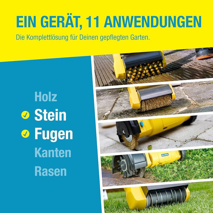 GLORIA MultiBrush speedcontrol - Multifunktionale Elektro-Bürste | Unkrautentferner | Nutzbar als St