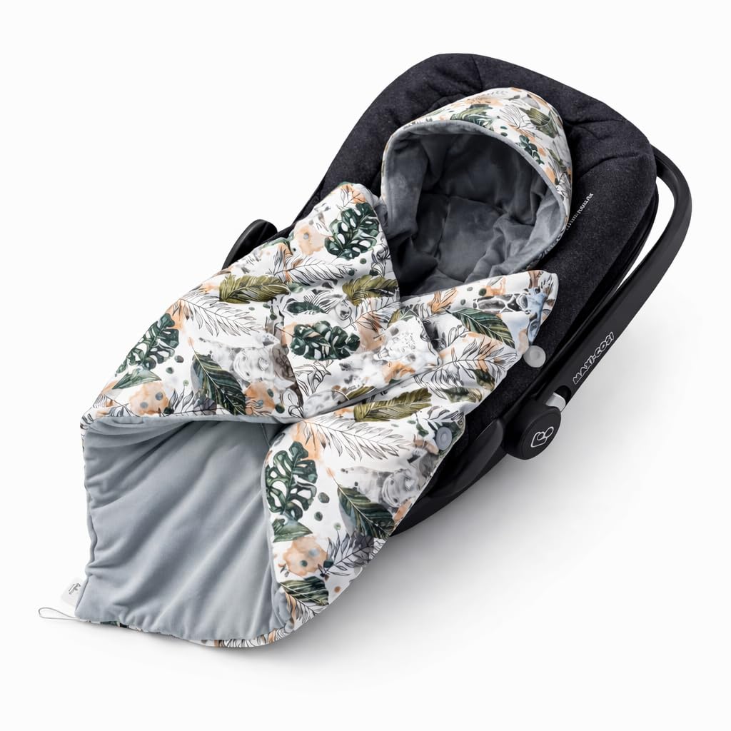 Einschlagdecke für Babyschale Autositz mit Füllung Wattiert Ganzjährig Übergang Frühling, Universal