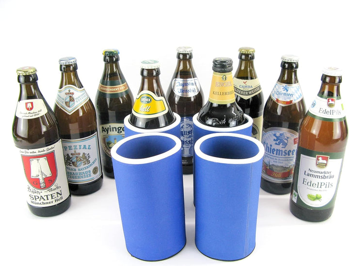 4er Set Bayrische Biere blau - Getränkekühler - Bierkühler - Flaschenkühler für alle genormten 0,5L