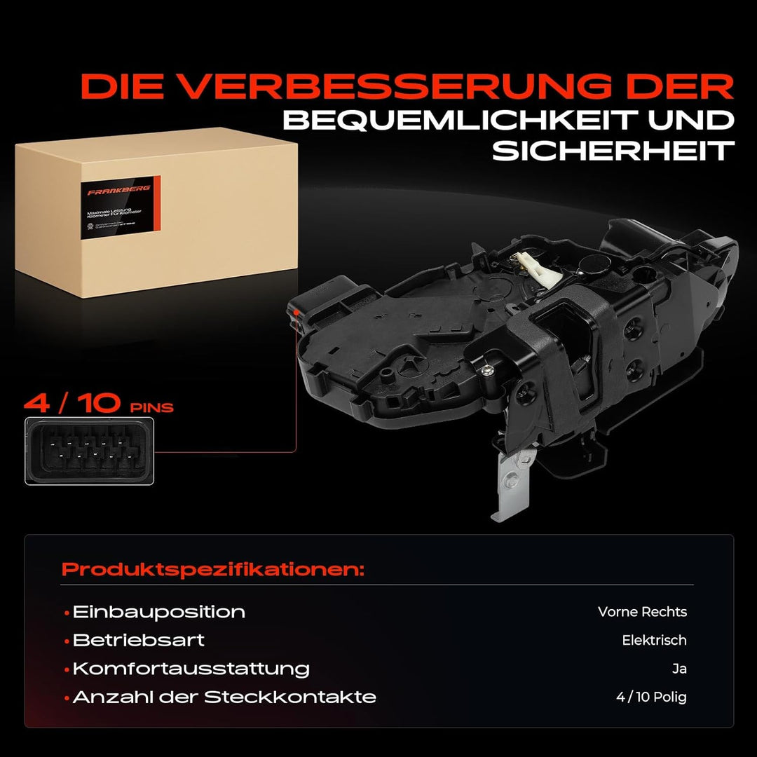 Frankberg Türschloss Zentralverriegelung 10-Polig Vorne Rechts Kompatibel mit Galaxy WA6 2006-2015 M