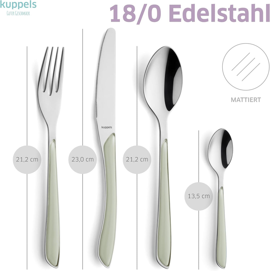 Kuppels Prisma Besteck Set für 6 Personen aus Edelstahl poliert | Besteckset 24-teilig | Hochwertige