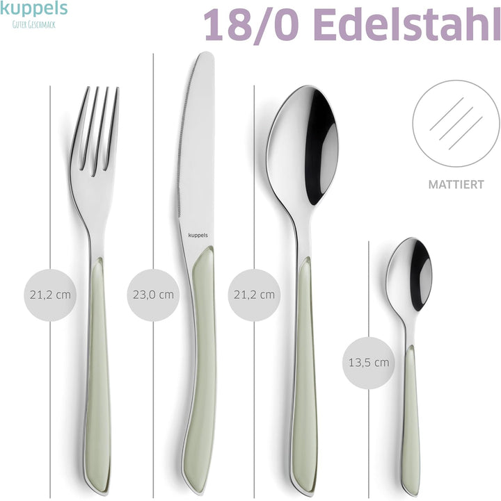 Kuppels Prisma Besteck Set für 6 Personen aus Edelstahl poliert | Besteckset 24-teilig | Hochwertige