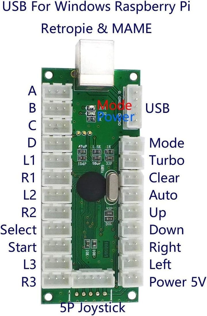 Arcade Game LED DIY Kit Mechanical Keyboard Switch LED Button PC MAME Retropie Arcade Joystick Contr