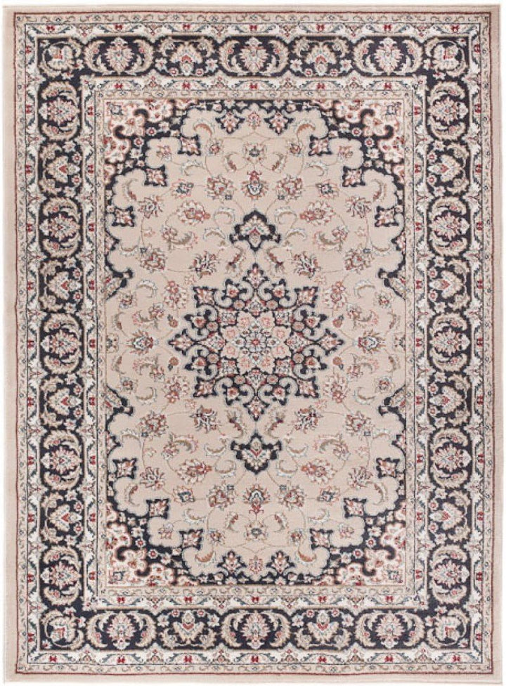 Carpeto Rugs Traditioneller Klassischer Teppich für Ihre Wohnzimmer - Beige Schwarz - Perser Orienta