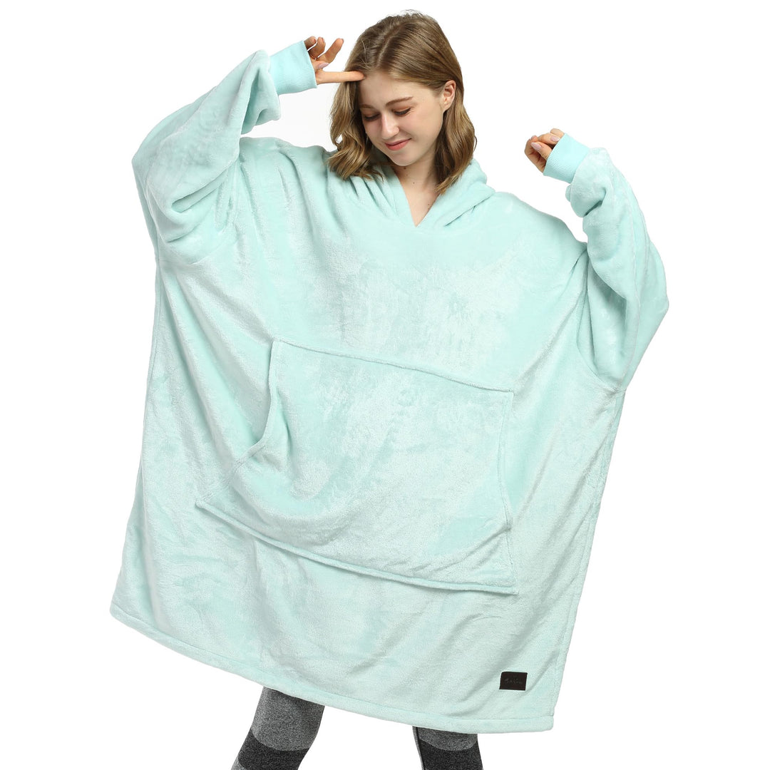 Catalonia Classy Übergrosse Fleece Hoodie Decke Aqua, Warme Grosses Kapuzendecke Tragbare Decke zum