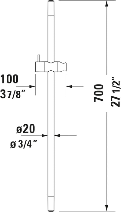 Duravit Universal Duschstange, Brausestange mit höhenverstellbarer Handbrausehalterung, variable Dus