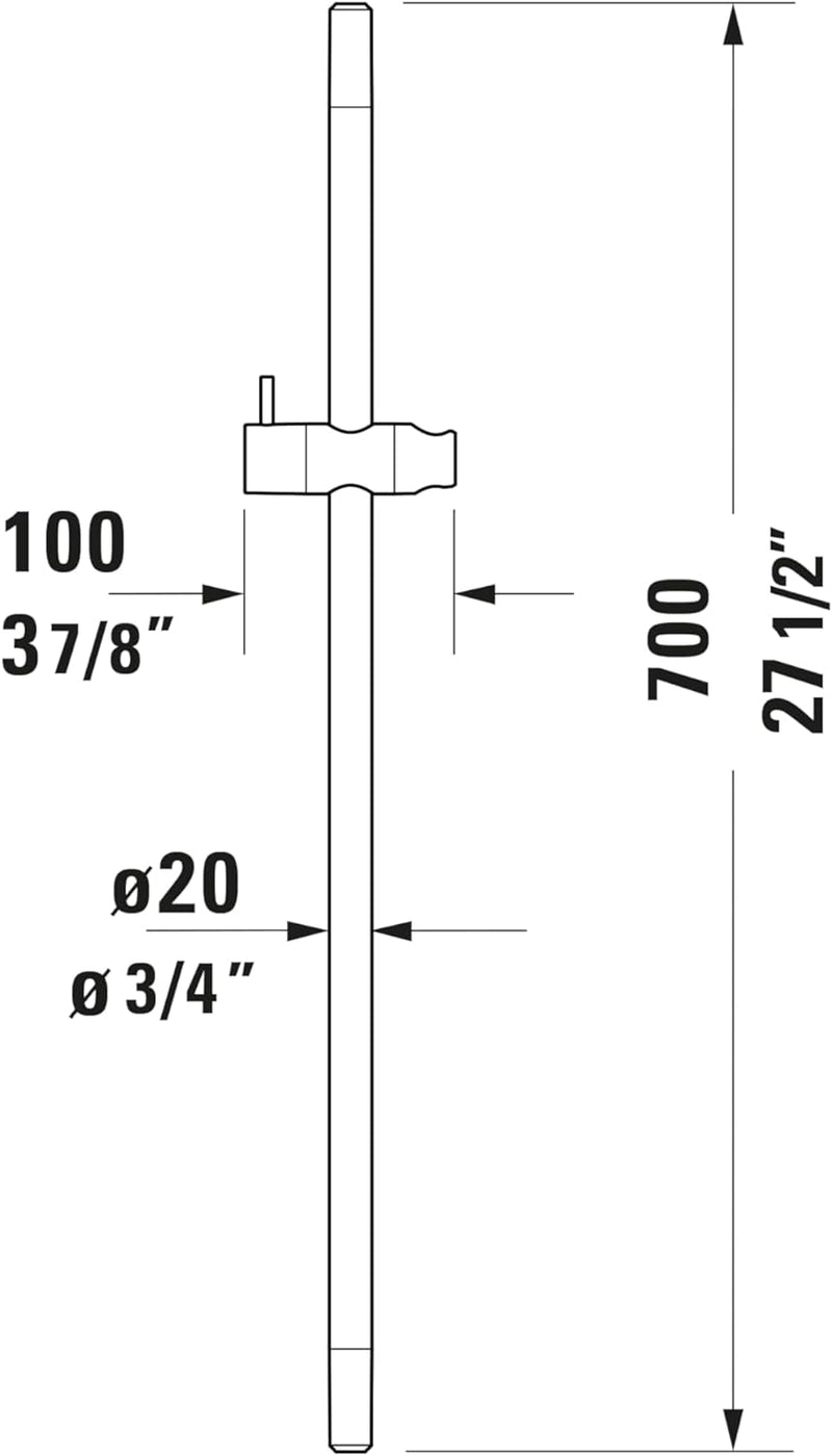 Duravit Universal Duschstange, Brausestange mit höhenverstellbarer Handbrausehalterung, variable Dus