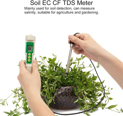 EC CF TDS 3-in-1-Bodentester EC-3185 Bodenmessgerät Bodenanalysegerät Pflanzenpflegetool für Den Gar