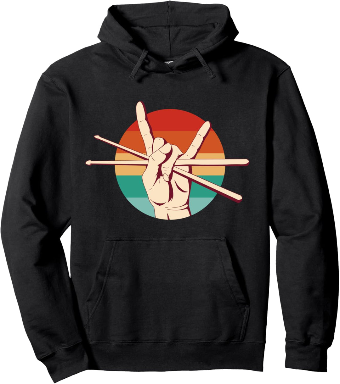 Schlagzeuger Schlagzeug Instrument Drums Sticks Drummer Pullover Hoodie