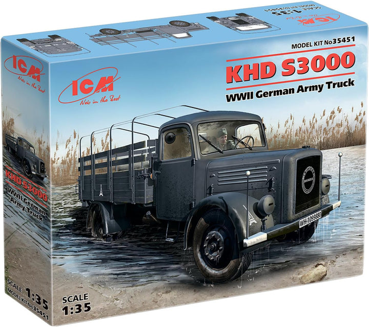 ICM 35451 1:35-KHD S3000, WWII Bundeswehr Truck